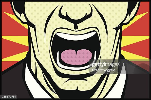 stockillustraties, clipart, cartoons en iconen met retro style illustration - schreeuwen
