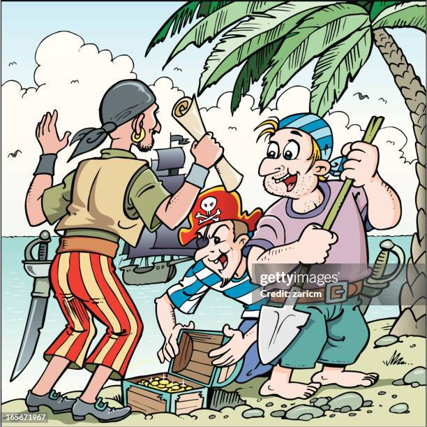 pirates - treasure map stock illustrations