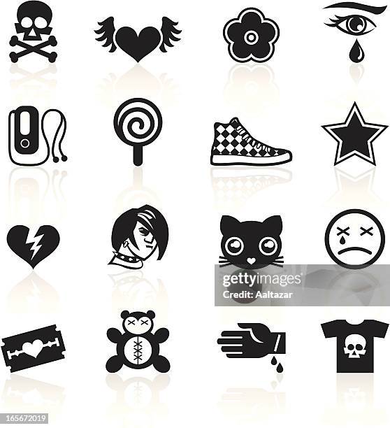 black symbols - emo - emo stock illustrations
