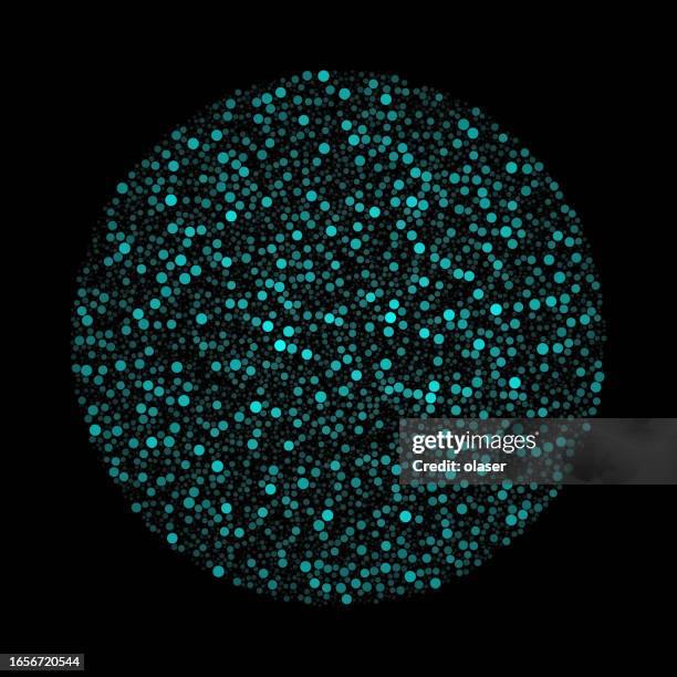 turquoise dots, symbolizing bubbles, fill the surface without overlapping. the smaller dots gradually fade, adding a sense of depth to the composition. - portrait dark background stock illustrations