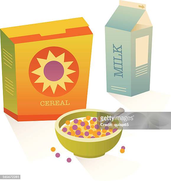 breakfast set - cereal bowl stock illustrations