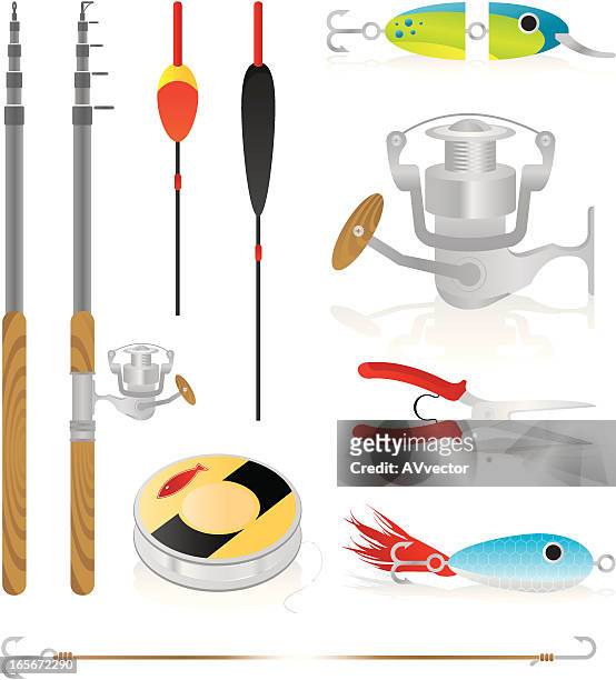fishing icon - fishing reel stock illustrations