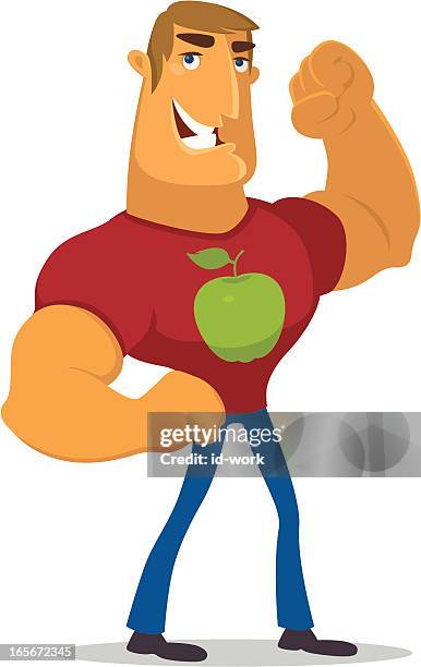 gesunden muskel mann - bodybuilding stock-grafiken, -clipart, -cartoons und -symbole
