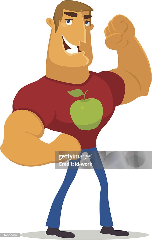 Happy Healthy Muscular Cartoon Man High-Res Vector Graphic - Getty Images
