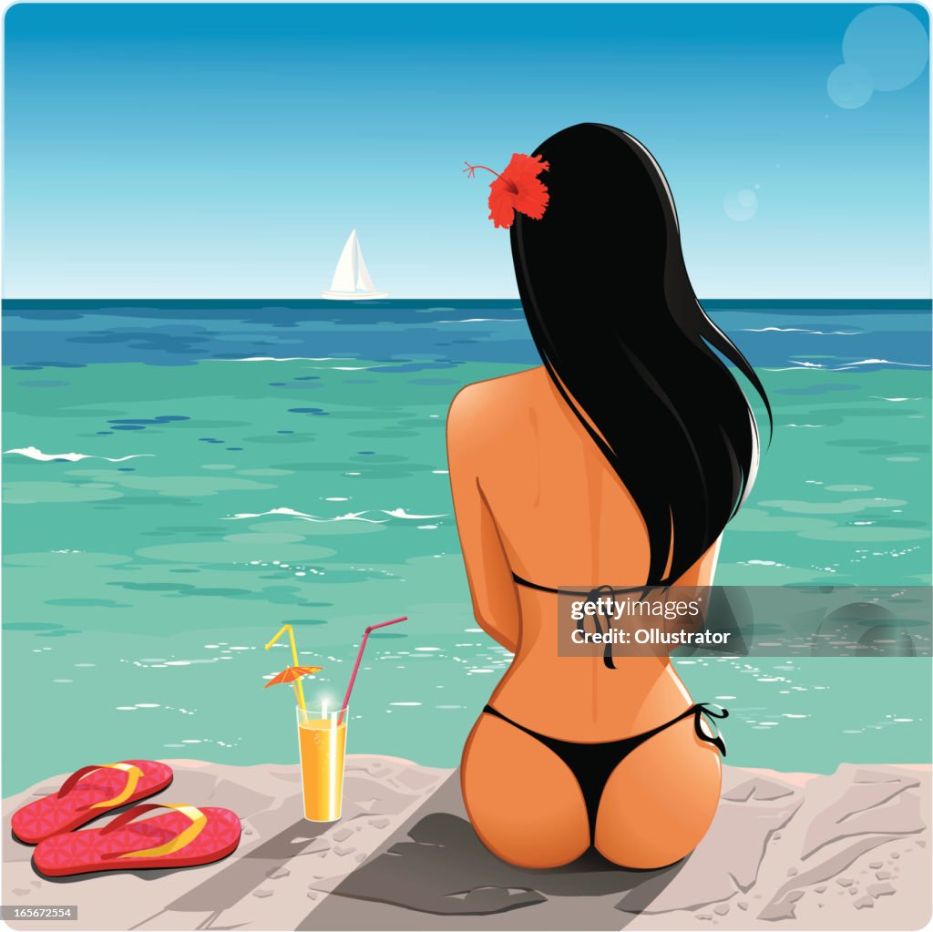 Femme regardant la mer