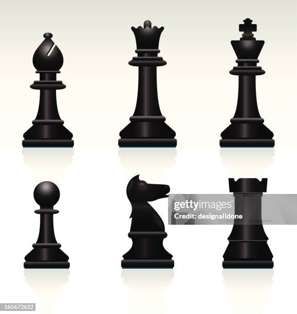 ilustrações, clipart, desenhos animados e ícones de tabuleiro: preto - pawn chess piece