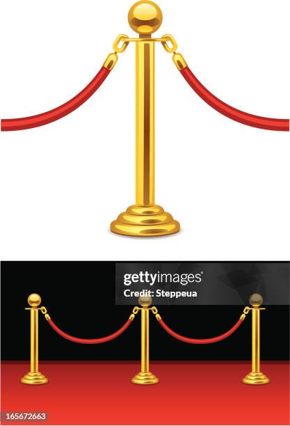 velvet rope barrier - secure act stock illustrations