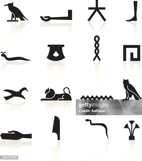 ilustrações de stock, clip art, desenhos animados e ícones de preto símbolos-hieróglifo - hieróglifo