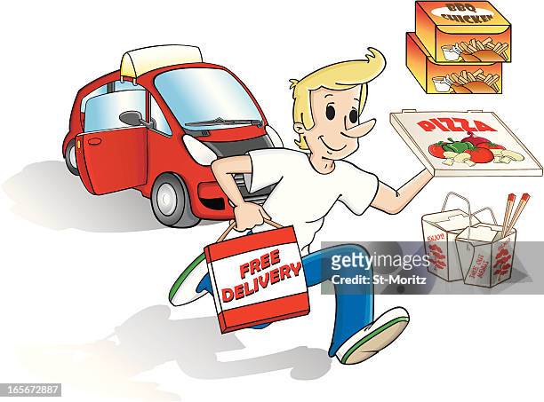 61 Delivery Pizza Boy Cartoon High Res Illustrations - Getty Images