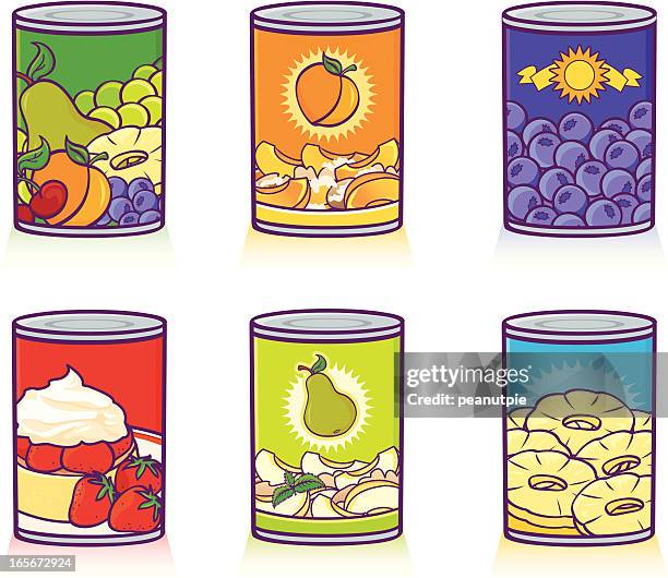 canned fruits - strawberry shortcake stock illustrations