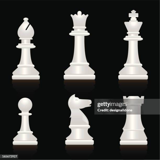 chess set: white - checkmate stock illustrations