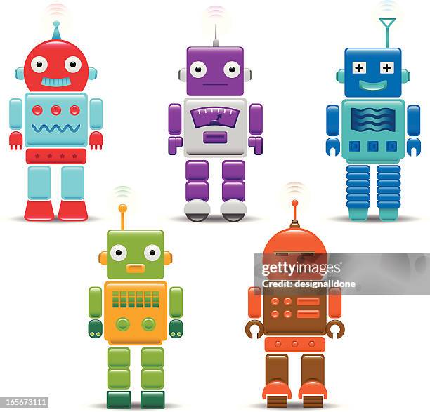 robot icons - remote control car stock illustrations