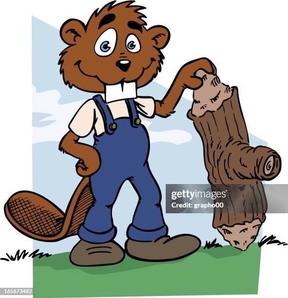 beaver - work overalls stock illustrations