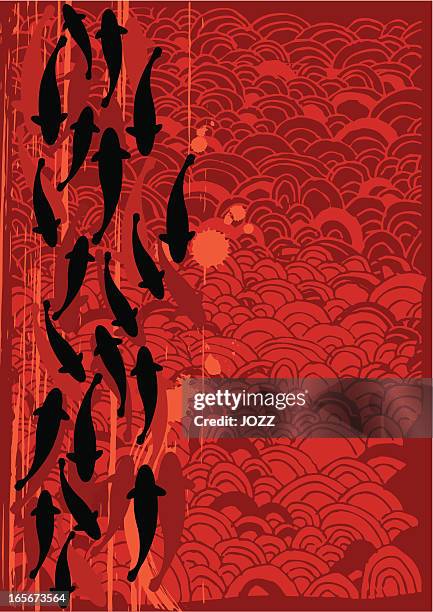 japanesse background - carp stock illustrations