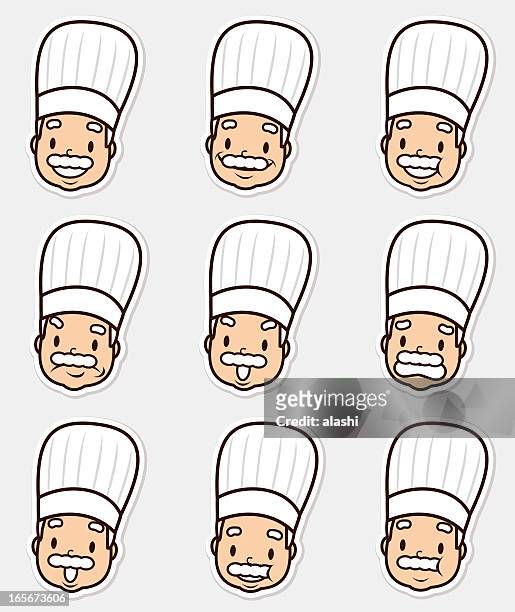 icon set: mature chef in various moods ( emoticons ) - rich fury 幅插畫檔、美工圖案、卡通及圖標
