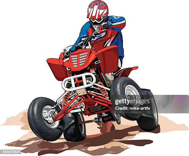 quadredsand - quad bike stock illustrations