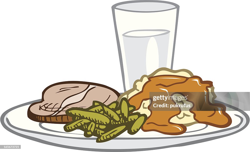 Ham And Potato Dinner High-Res Vector Graphic - Getty Images
