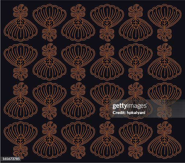 batik floral - batik stock illustrations