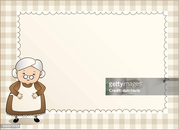apfelsorte granny gingham-hintergrund links - old woman stock-grafiken, -clipart, -cartoons und -symbole