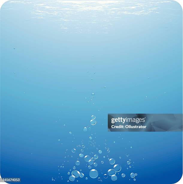 bubbles floating to the water surface - soap bubble background stock illustrations