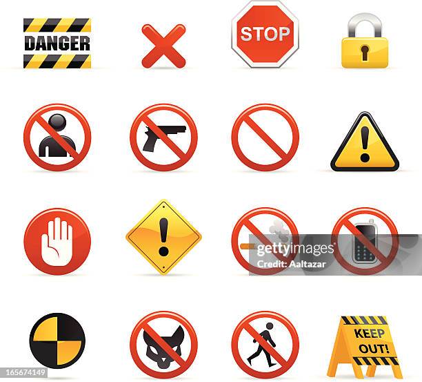 color web icons - restrictions - cat plain background stock illustrations