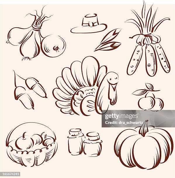 thanksgiving - thanksgiving spread stock illustrations