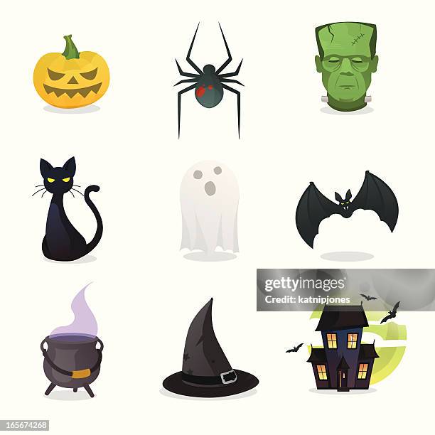halloween design elements - frankenstein stock illustrations