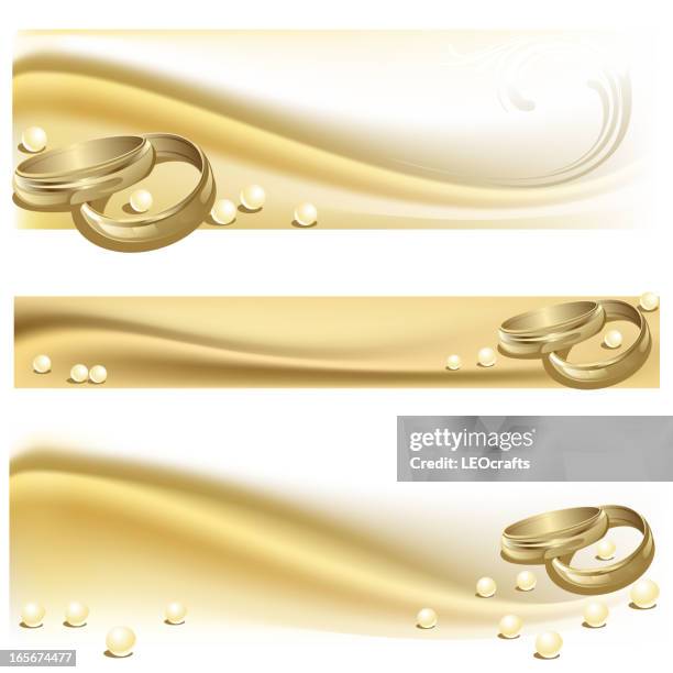 wedding bannersbackgrounds - gold ring stock illustrations