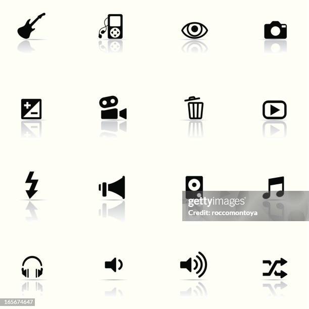 icon set, multimedia - volume dial stock illustrations