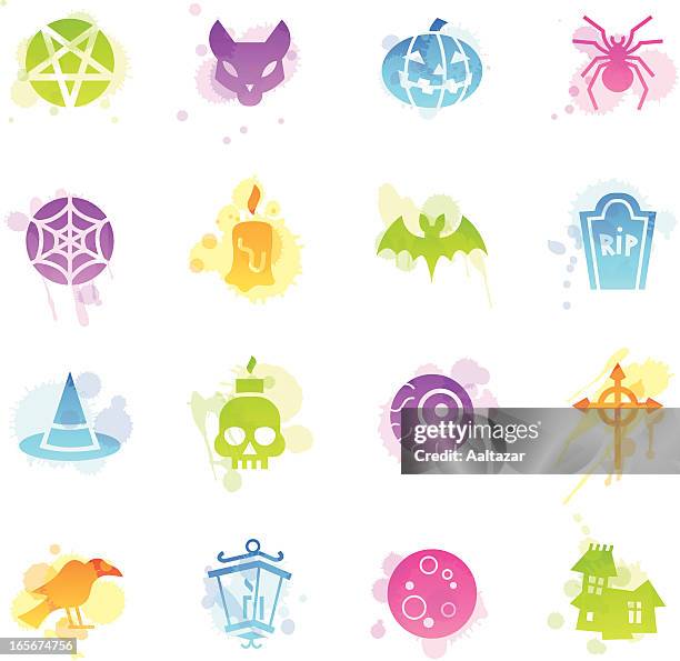 stains icons - halloween - halloween pattern vector stock illustrations
