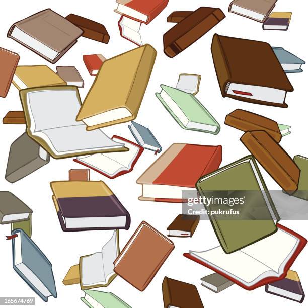 books falling - zero gravity stock illustrations