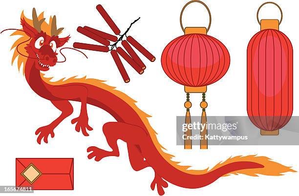 中国新年の要素 - 紅包点のイラスト素材／クリップアート素材／マンガ素材／アイコン素材