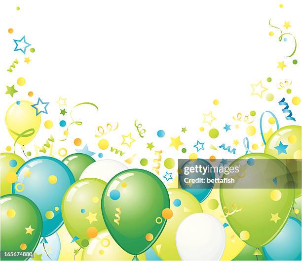 green balloons border - yellow balloons stock illustrations
