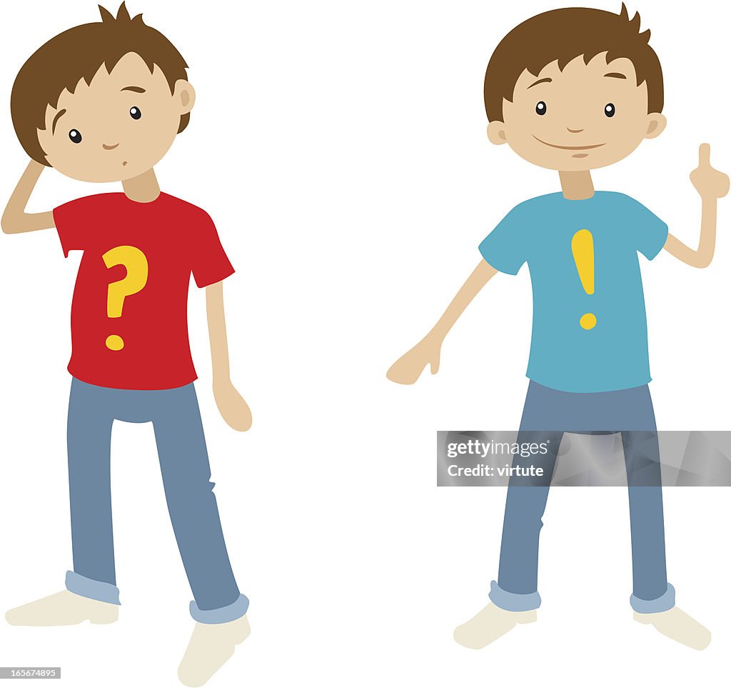 Cartoon Boys Questions And Answers High-Res Vector Graphic - Getty Images