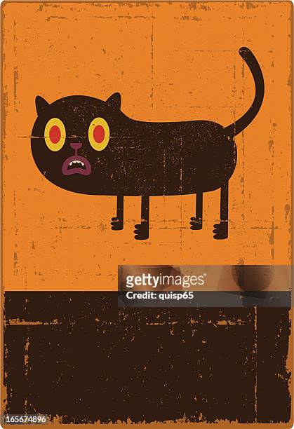 grunge halloween cat sign - halloween cats 幅插畫檔、美工圖案、卡通及圖標