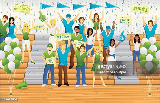 pep rally fans - woman gym stock illustrations
