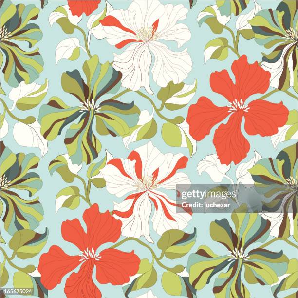 seamless background with flowers - flower pattern stock illustrations