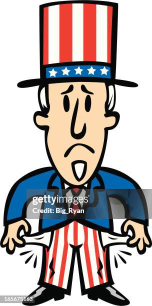 broke sam - uncle sam stock illustrations