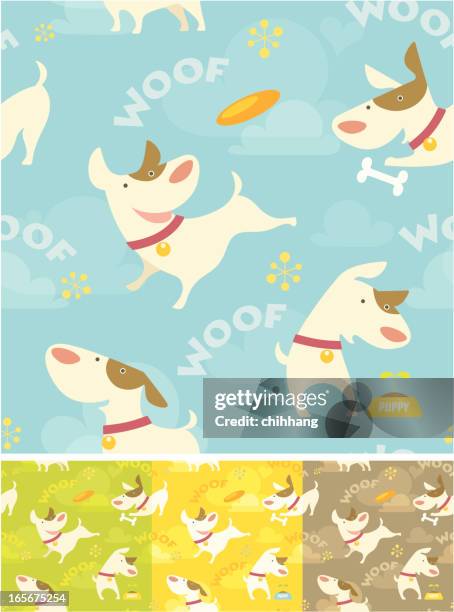 puppy seamless - cute dog stock illustrations