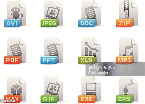 extension icon set - gif stock illustrations