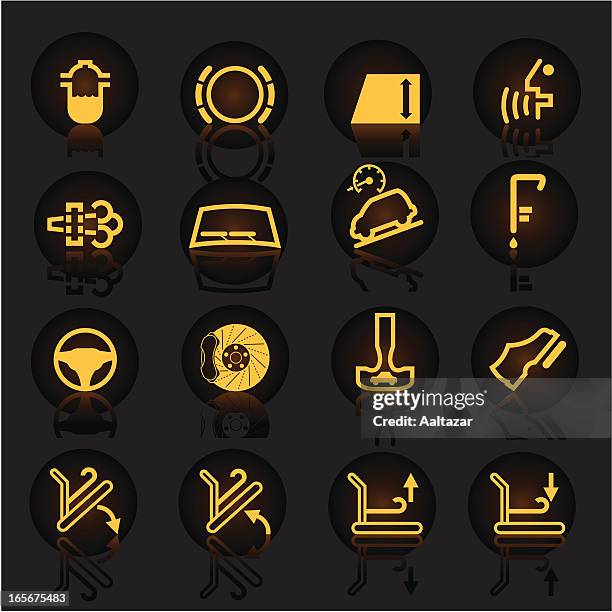 luminescent car indicators - led lighting stock illustrations