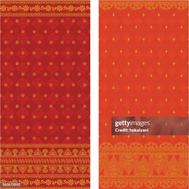 stockillustraties, clipart, cartoons en iconen met silk saris - textile