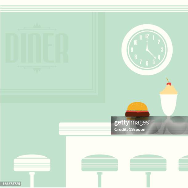 retro diner - sesame seed stock illustrations
