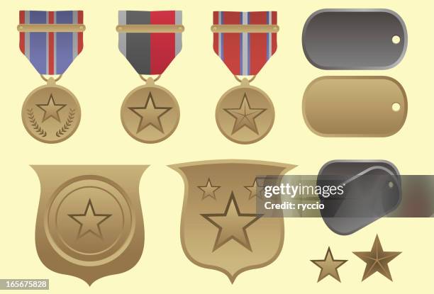 army medals - military badge stock illustrations