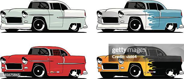 collection of '55 chevys - 1955 stock illustrations