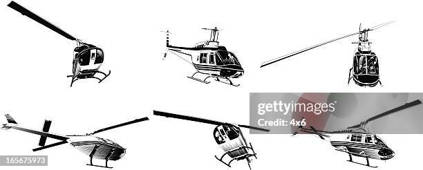 helicopters in flight - helicopter stock illustrations