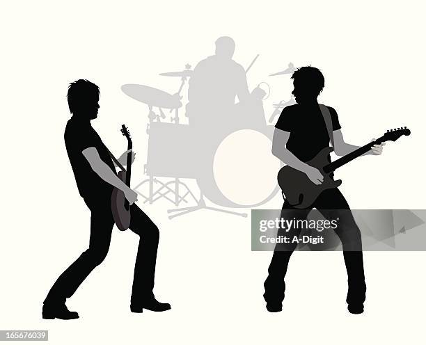 gee-tars vector silhouette - snare drum stock illustrations