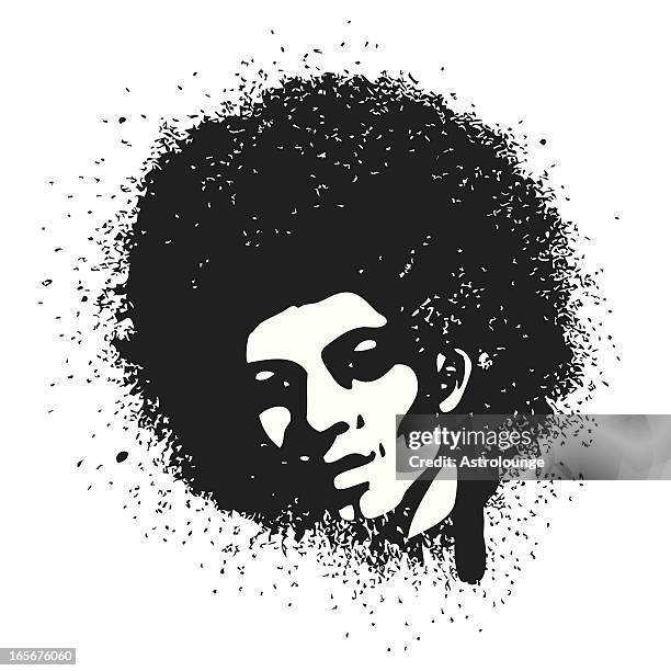 spray man - guy with afro stock illustrations
