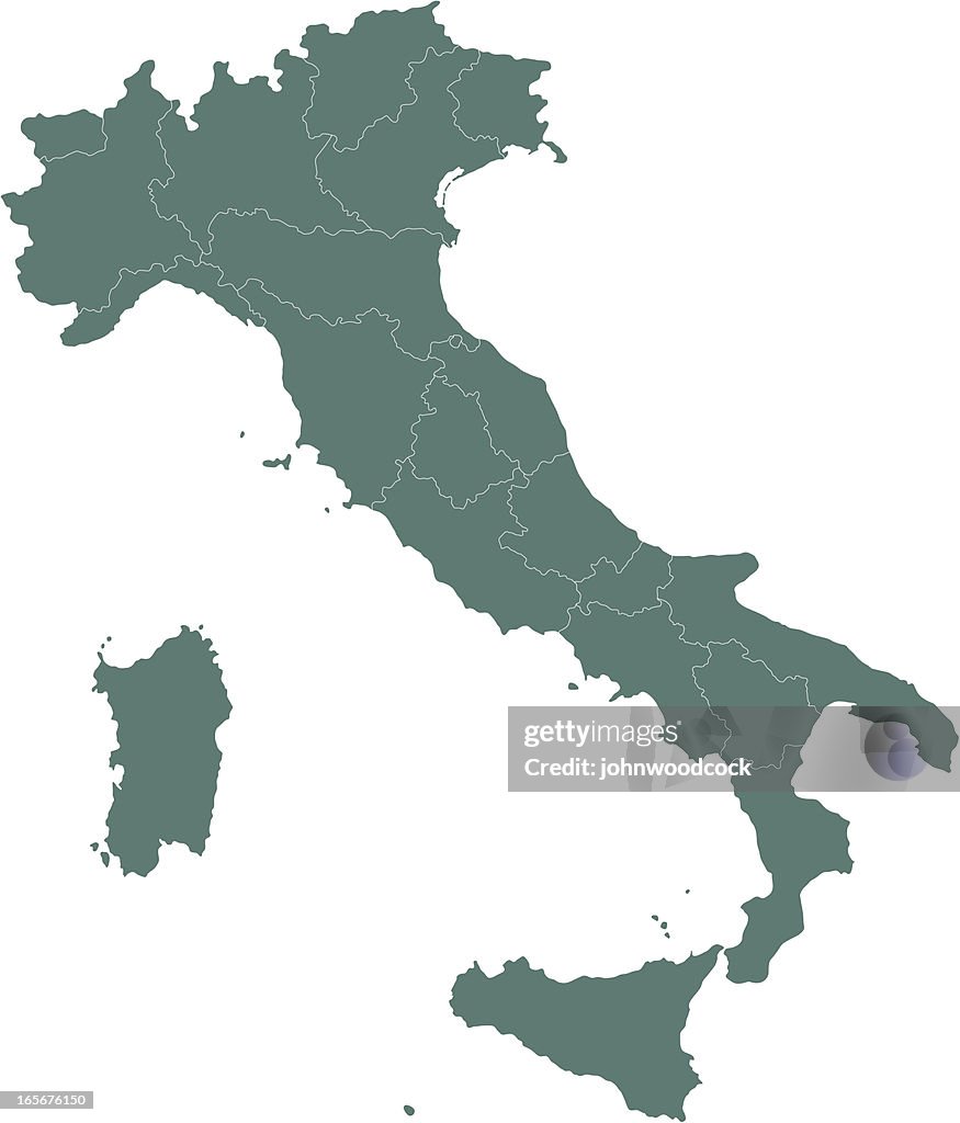 Italy map isolated