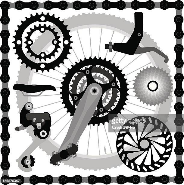 mountain bike parts - derailleur gear 幅插畫檔、美工圖案、卡通及圖標